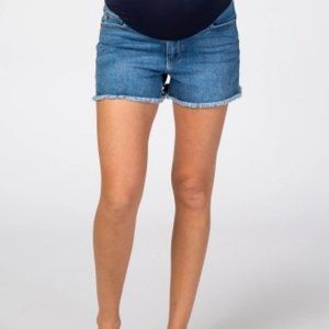 Pink Blush Navy Blue Basic Jean Shorts
